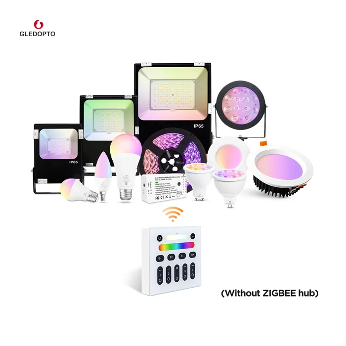 Gledopto Zigbee Plus Wall Dimmer Switch Touch Glass With Rgb Wheel Cct