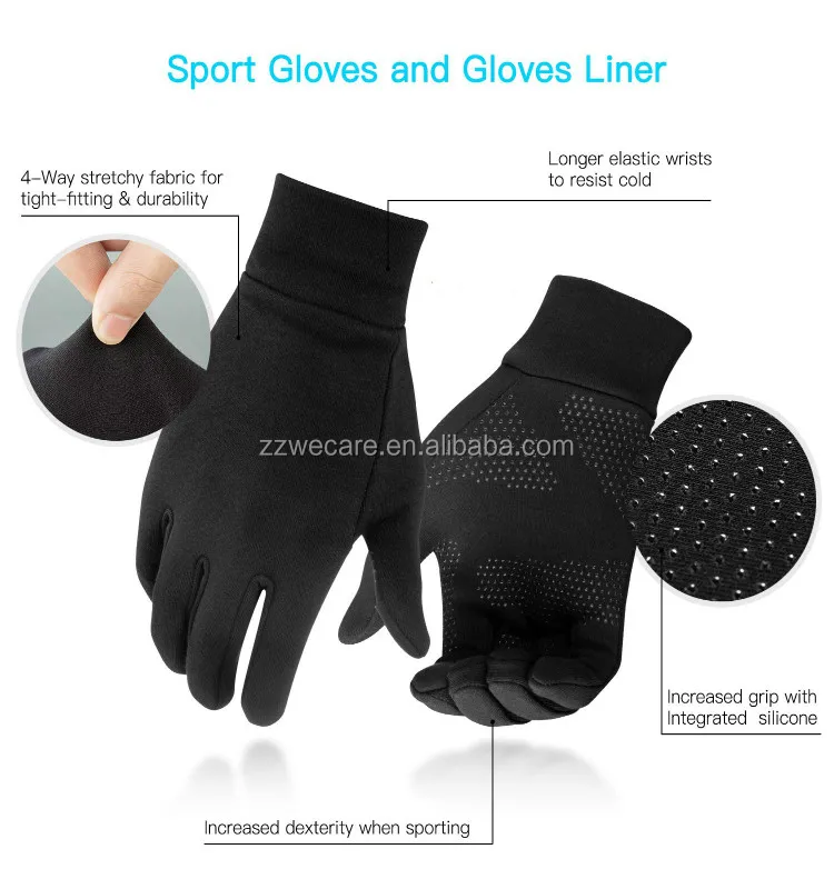 Black Winter Thermal Outdoor Daily Anti Slip Touch Screen Sport Fishing Bicycle Camping Gloves