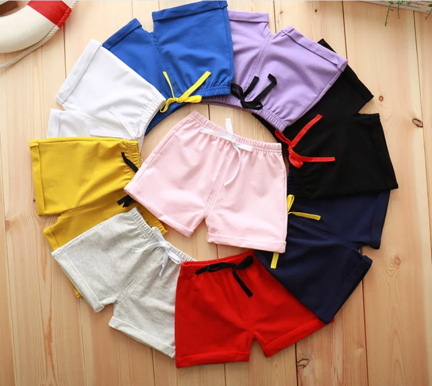 Summer Shorts Baby Wear Cotton Clothes Plain Color For Baby Boy And