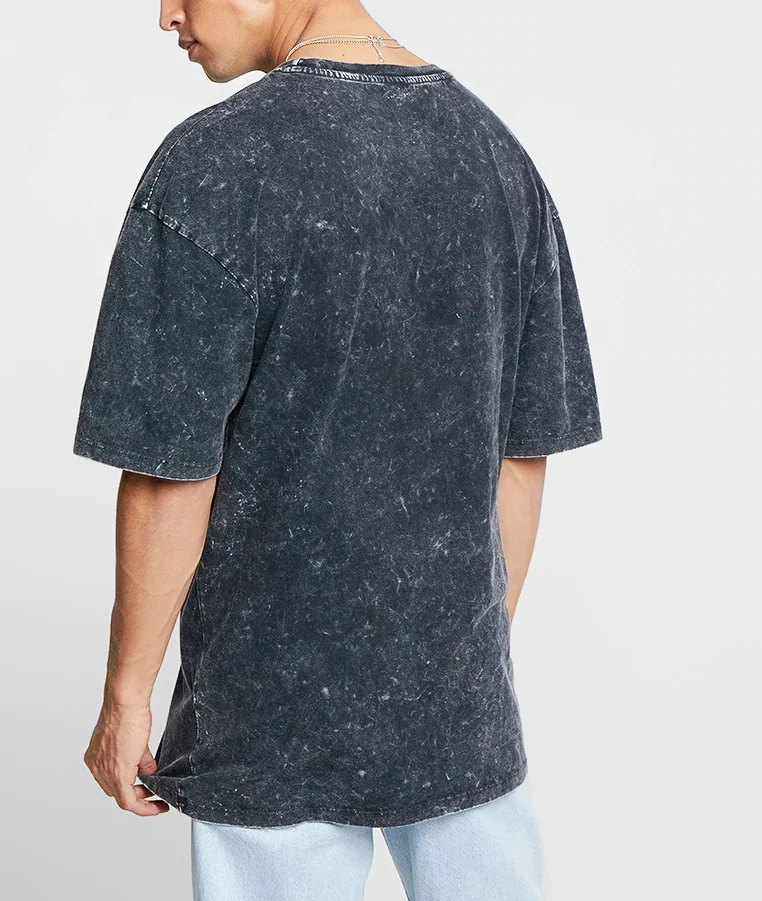 black acid washed t shirt