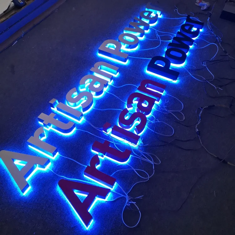 Lucky manufacture waterproof backlit channel letters led reverse custom light up sign