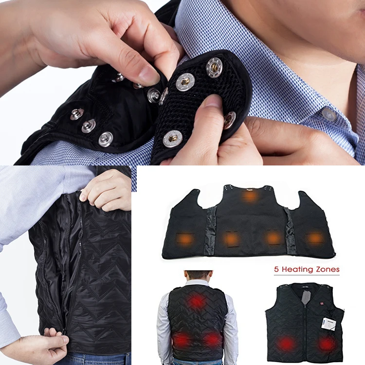 Usb Power Bank Heated Vest Adjustable Size Outdoor Waterproof Heating