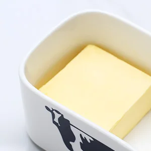 China Supplier Eco-Friendly Ceramic Butter Dish with Lid and Cover Home Kitchen Dinnerware New Goods Plate Dish details