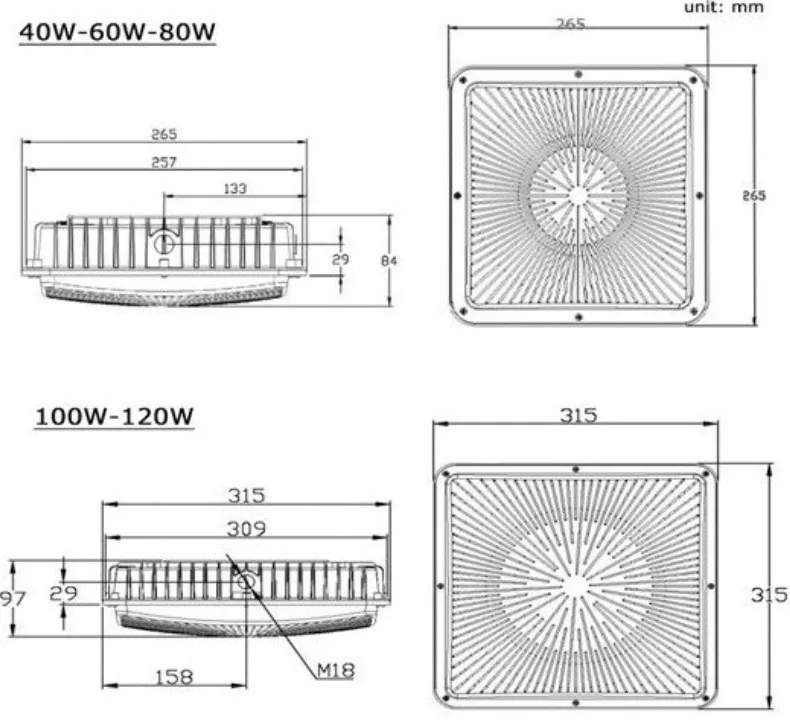 product american style ip65 led lighting for outdoor gas station waterproof and landscape application in warehouses engineering models-10