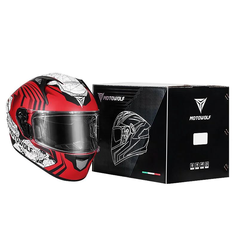 Motowolf Abs Hd Anti-fog Smart Bluetooth Motor Accessories Motorbike Motorcycle Helmet For