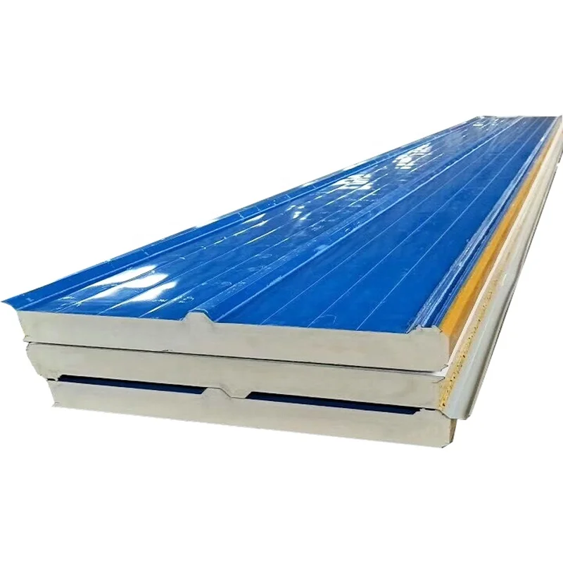 Metal PU Sandwich Roof Panel Steel Structure Buildings Light Weight Polyurethane Sandwich Panel