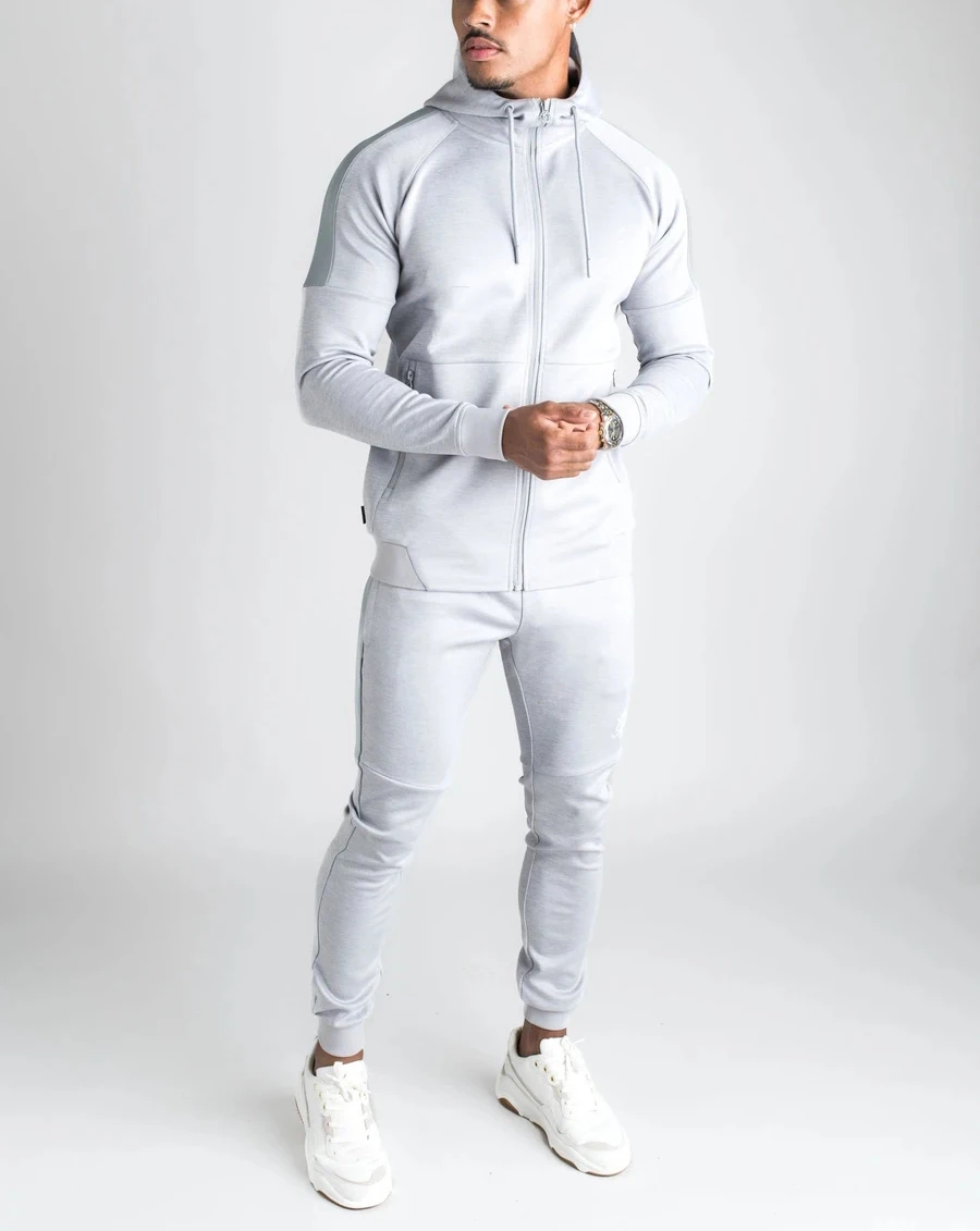 White Sportswear Mens Training Tracksuits 2 Piece Set Outdoor Running ...