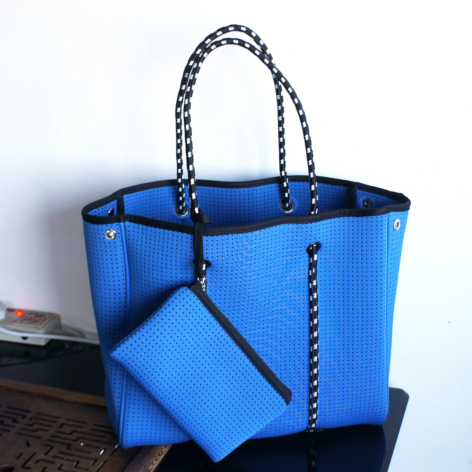 perforated neoprene tote bag