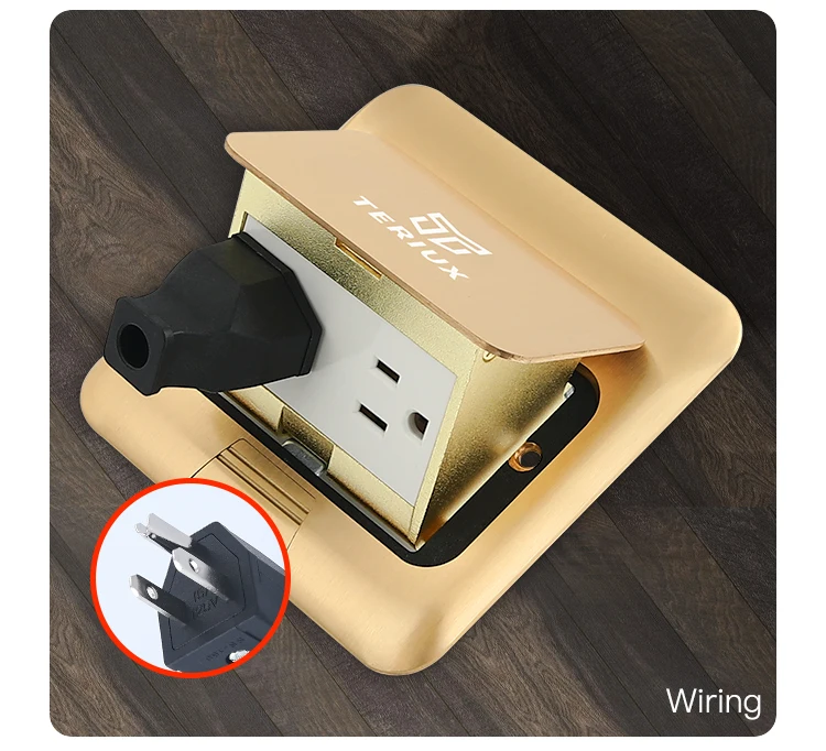 usa Standard brass power 13A damping pop-up floor socket box