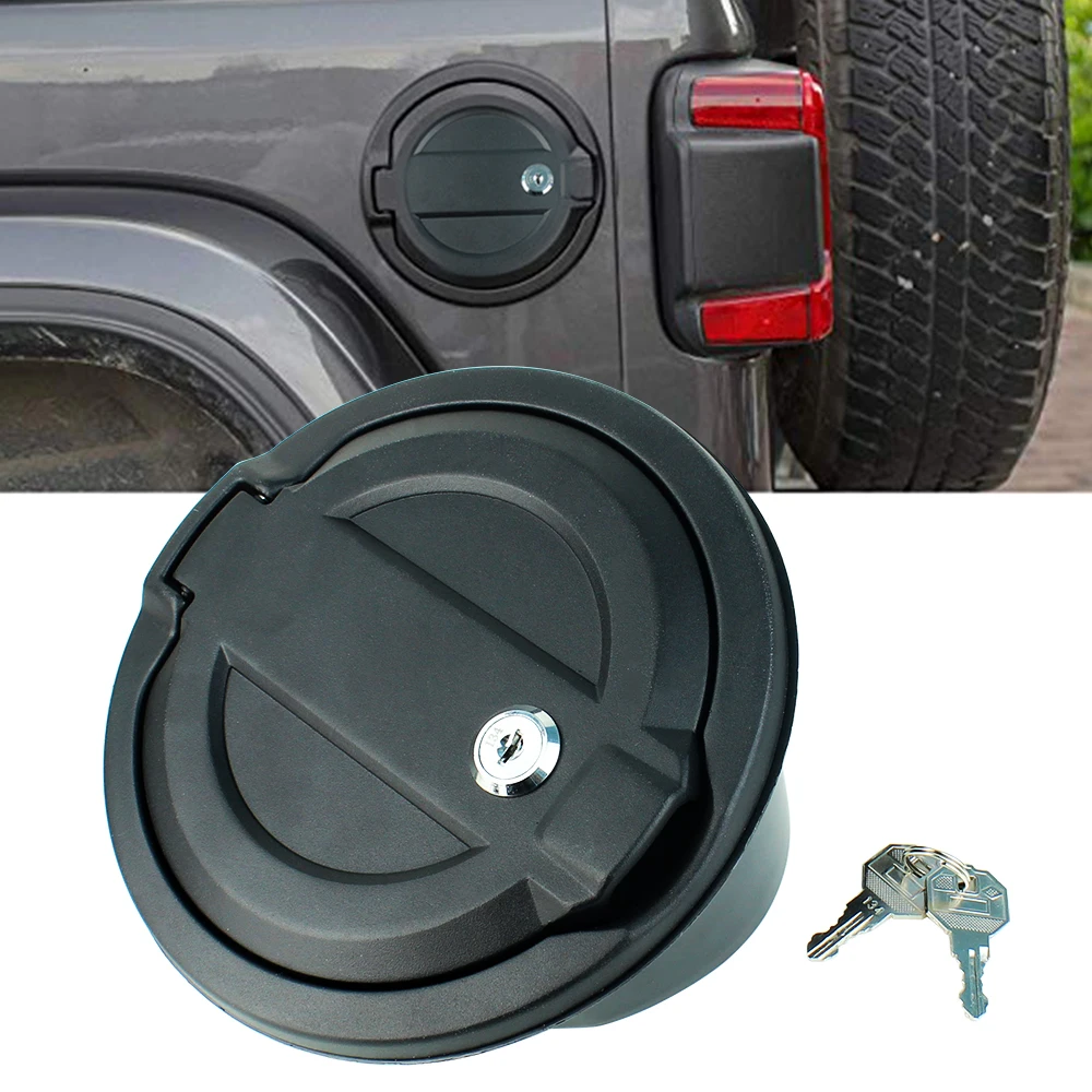 Locking Fuel Door Black Gas Tank Cover Lock Key Use For Jeep Wrangler Jl  2018-2019 Car Accessories - Buy Fuel Tank Cover,Car Accessories,Tank Cover  Product on 
