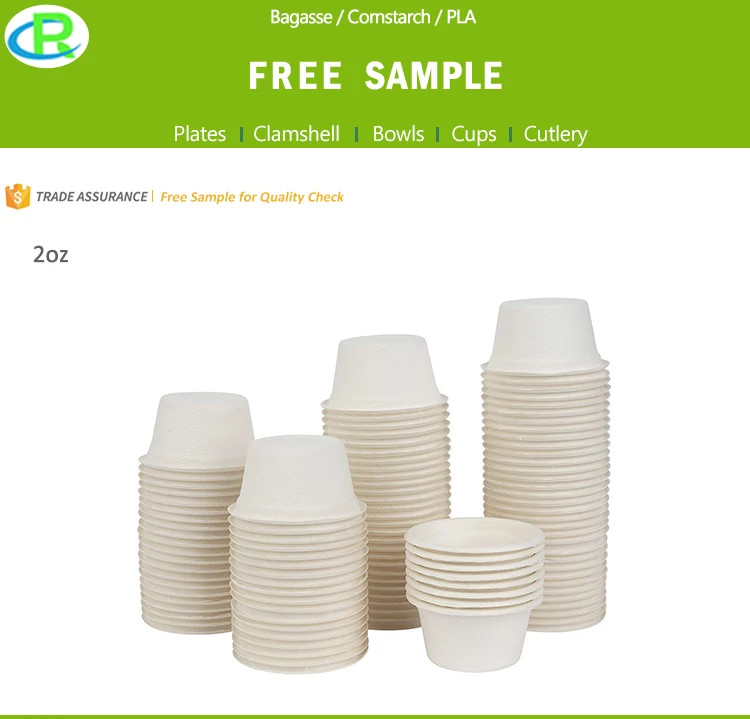 Good Price 2oz 4oz Biodegradable Compostable Disposable Sugarcane Bagasse Cup