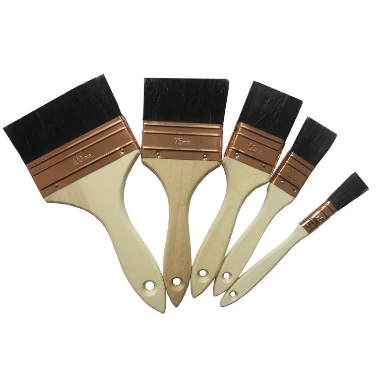 
Flat Natural Paint Brush Engineering Wall Paint Brushes Hand Tools Wooden Handle Paint Brush 