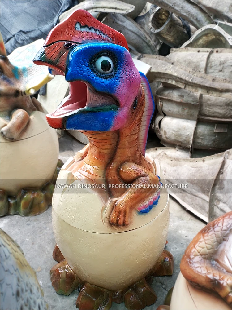 Dinosaur Park Decoration Fiberglass Dinosaur Garbage Trash Can Funny Dino Trash Can For Sale