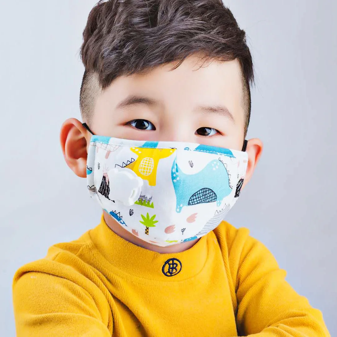 Wholesale 2 year export this experience with alibaba Cartoon Cotton material Valve Child kid children fashion mask