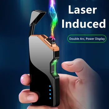 ไฟแช๊กไฟฟ้า พลาสม่า ไฟแช็กเลเซอร์ ไฟแช็คชาร์จแบต USB Electronic Plasma 19