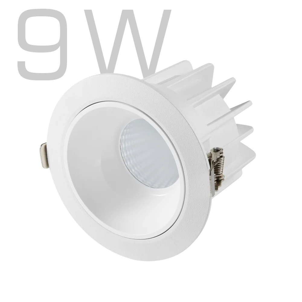 9W Aurora Wall Washer Cylinder Decorative Gypsum Ceiling Fire Rated Anti Glare Spark Embeded CCT Dimmable COB LED Downlight