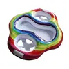 2019 Inflatable Kids Swimming ring Floats Inflatable Rainbow Twin Baby Pool Float Double Seats