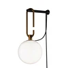 High quality indoor lighting coffee shop round iron glass led wall lamp