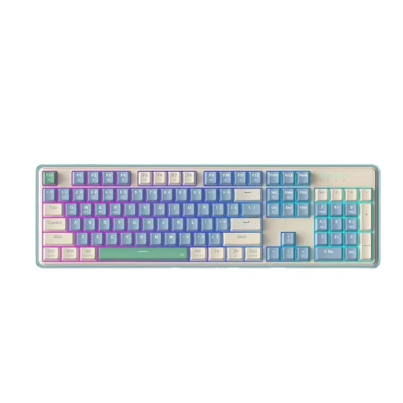 Ks104 104keys Rgb Backlight Usb Wired Mechanical Keyboard Ergonomic ...