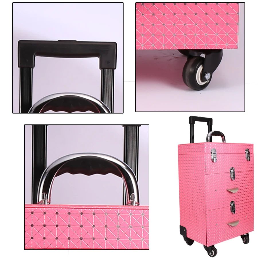 Studio Trolley Cosmetic Case Travel Cosmetic Train Cases With Universal