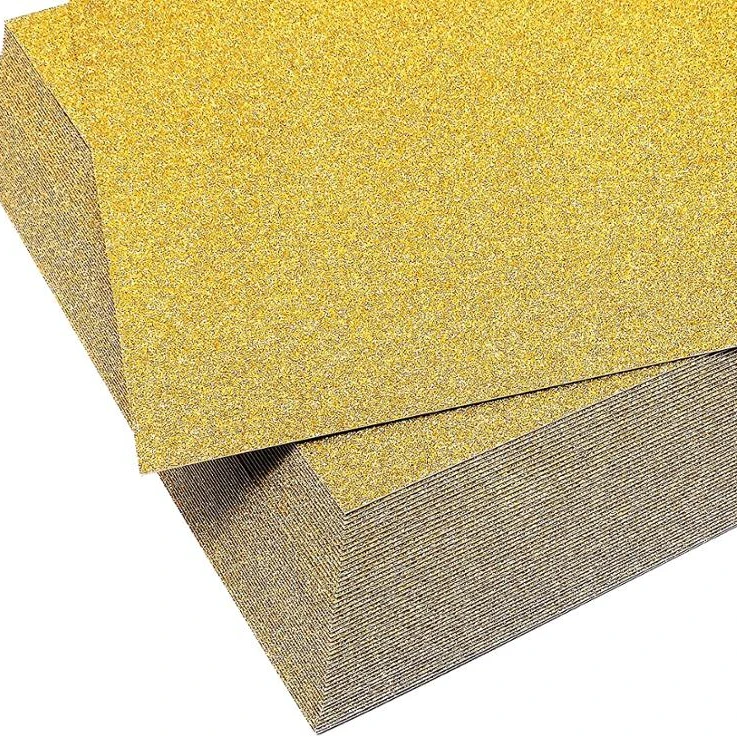 
High Quality100 PK gold 250gram glitter patterned gift wrapping glitter cardstock 