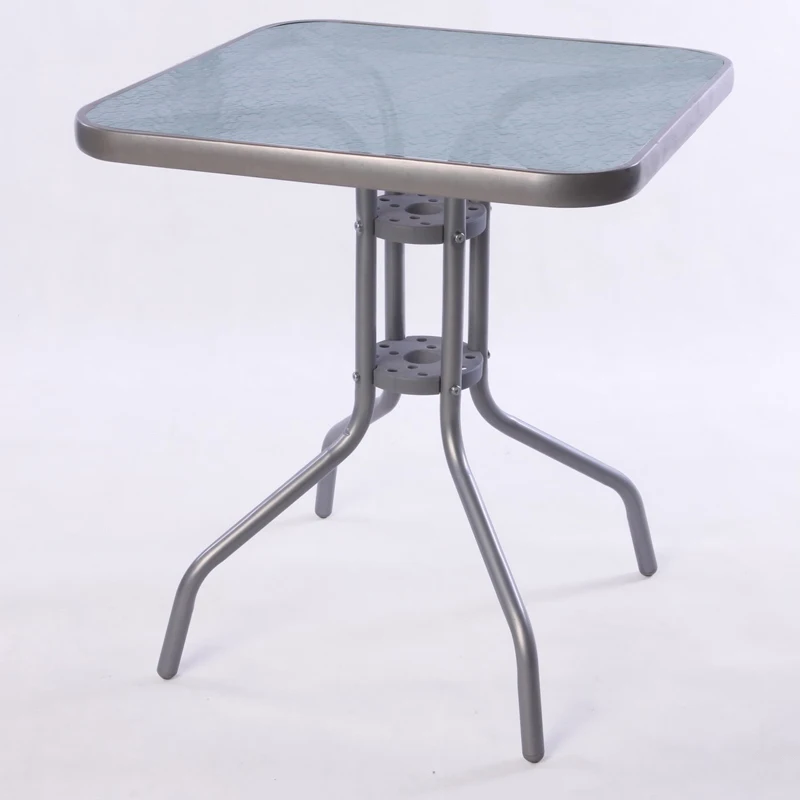 Wholesale Full Metal Frame Bistro Bar Table With Tempered Glass Buy