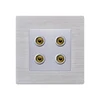 FIKO type 86 hotel KTV concealed wall hidden silver wire drawing aluminum metal panel four-hole duplex sound socket panel