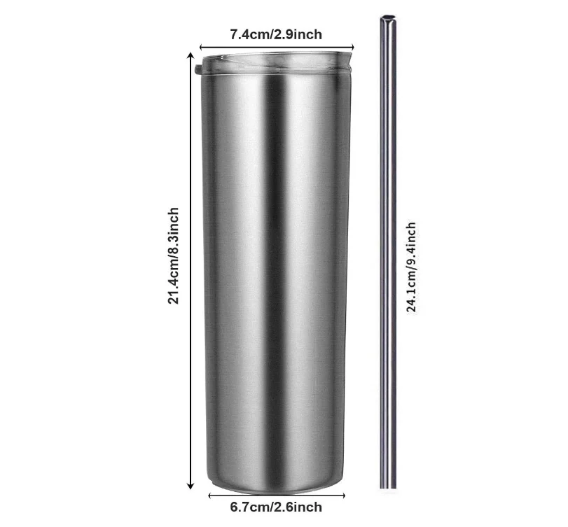 Wholesale 20oz/30oz Sublimation Skinny Tumbler Cups Sublimation Blanks