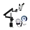 7X-45X Simul Focal Zoom Articulated Long Arm Stereo 360 degree Rotatable led ring light pcb microscope trinocular microscope