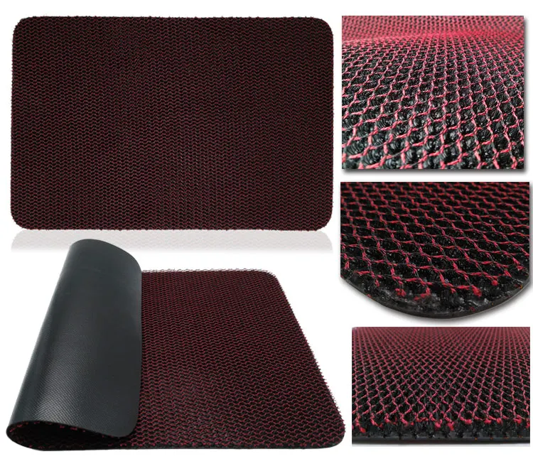 Tv Shopping Standard High Quality 3d Cushion Non Slip Plastic Mesh Floor Pvc Backing Polyester Nonslip Elastic Mat