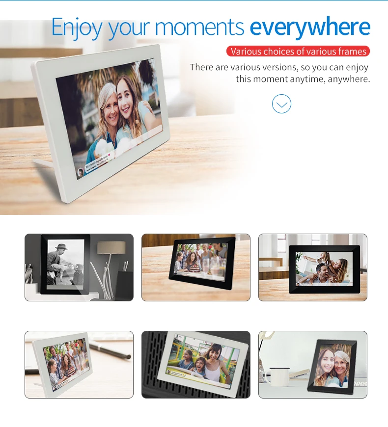 Wifi Photo Frame High Resolution 10 Inch Lcd Display Panel Touch Screen