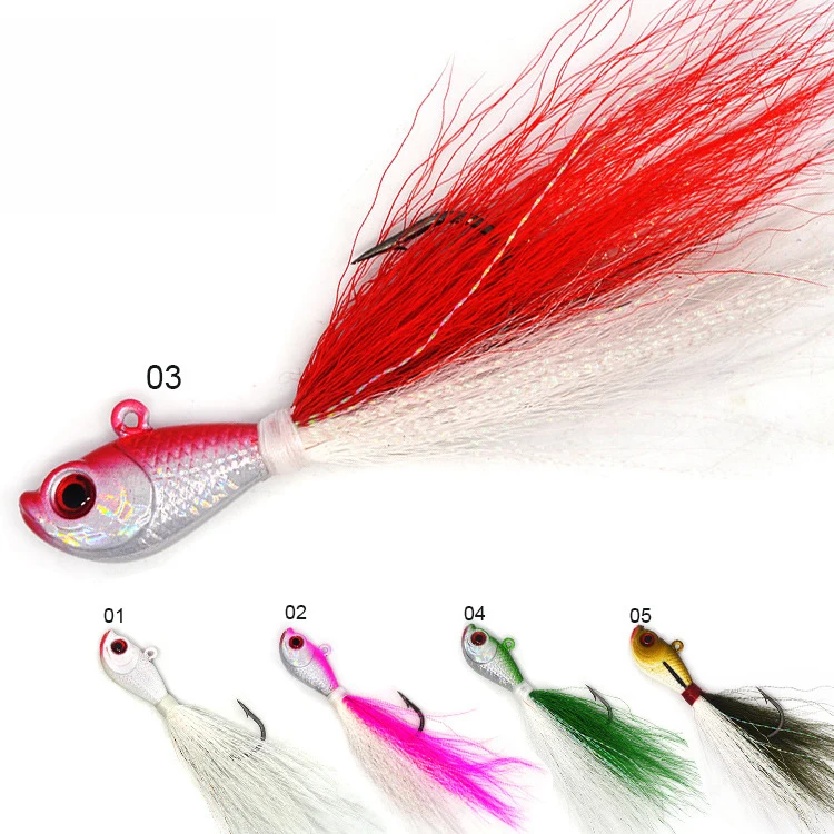 Horizon Bucktail Jig 7g 0.2oz Metal Jig Head Lures Pesca Isca