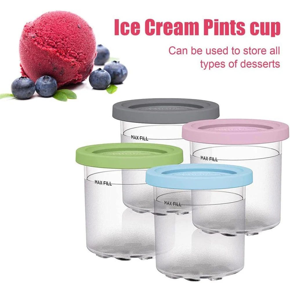 thumbnail image 2 of Creami Pint Cups And Lids 4-Pack - 24oz Containers For Ninja Creami NC500, NC501 Ice Cream Makers 2 of 5