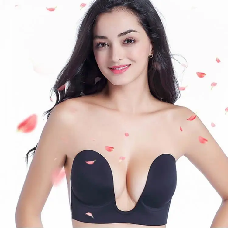 Women's Strapless Invisible Bra Self-Adhesive Push Up Wings Sticky Silicone Bra