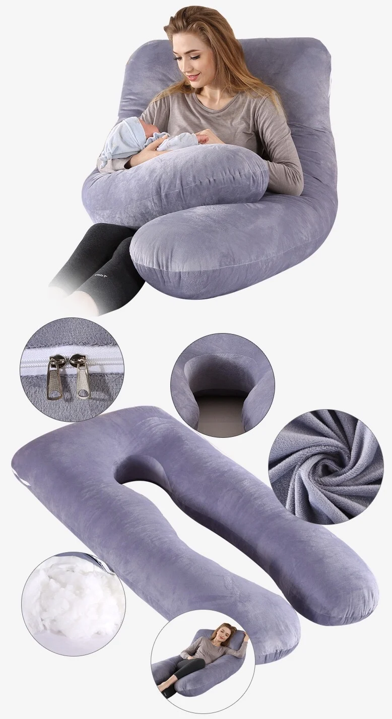 Amazon Hot Sale Queen Rose Pregnancy Pillow With Cover U Shaped Full