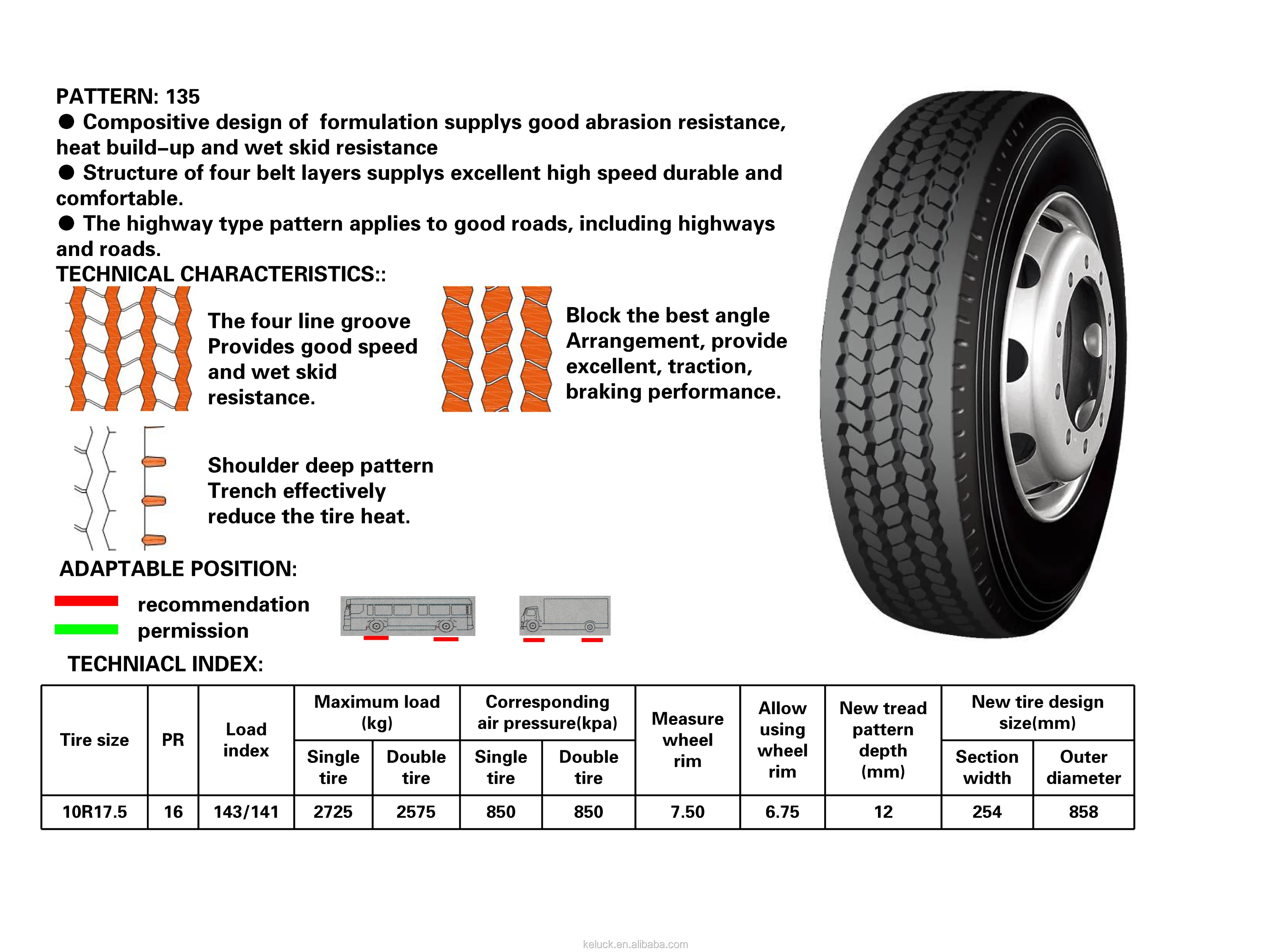 Longmarch Radial Bus And Light Truck Tires Lm135 9.5r17.5 18pr 10r17.5 ...