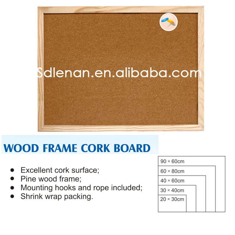 Premium MDF Framed Cork Board 450mm x 300mm Message Pin Memo Notice Corkboard 