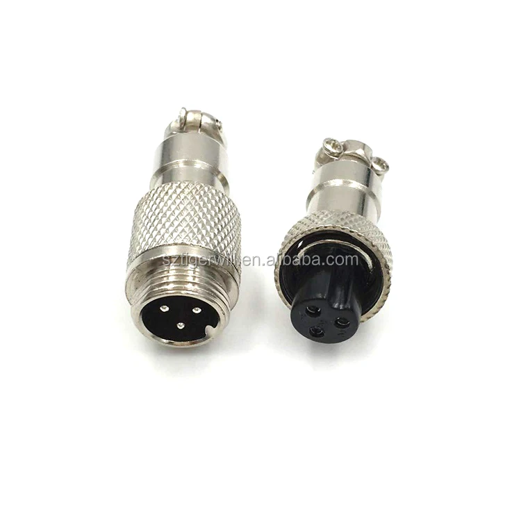 GX12 Aviation Plug Male+Female Panel Cable Metal Connector 2/3/4/5/6Pin 12mm