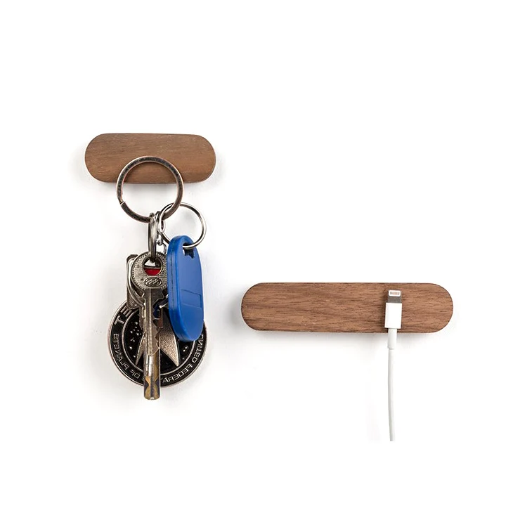 Customized Simple Decor Key Wall Mount Hanging Rack Wooden