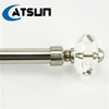 CATSUN Top Design Modern Home Decorative Wrought Iron Diamond Crystal Glass Curtain Rod Finials Accessories For Window To Europe