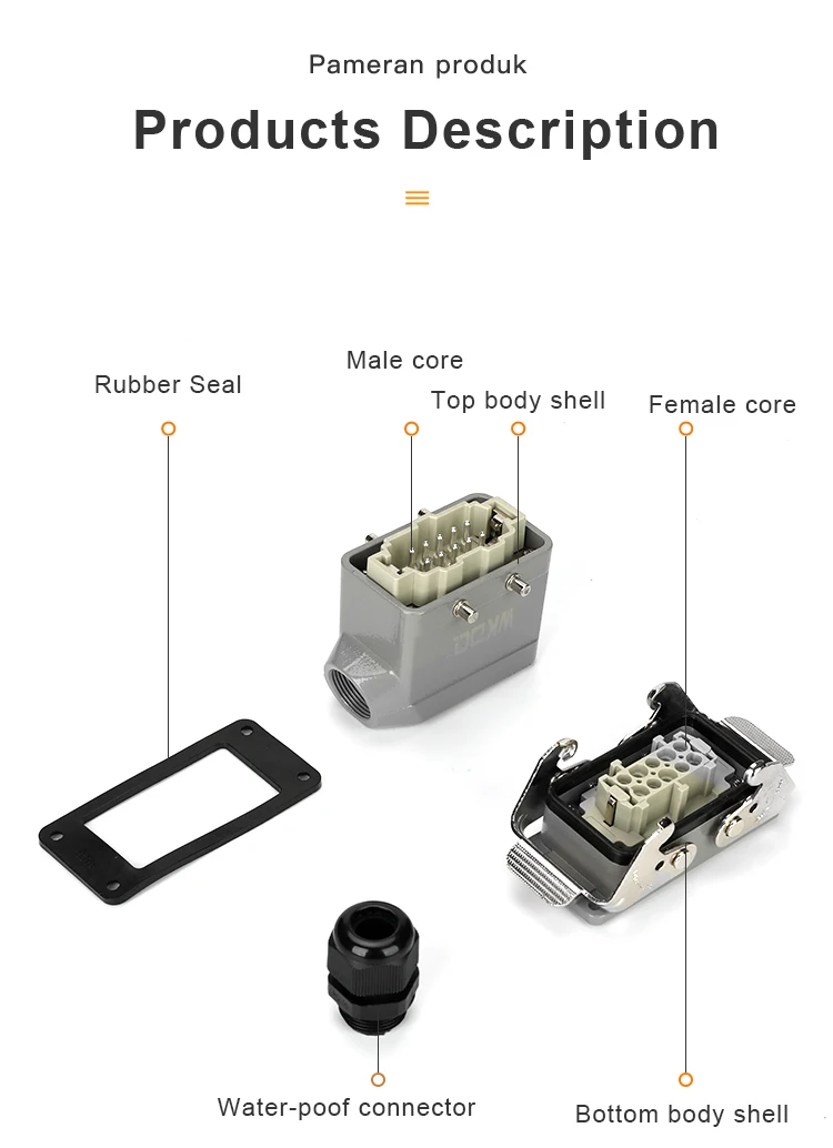 Top Ourtlet Hood 6 Pin Heavy Duty Waterproof Electrical Connector