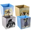 Clever Creations 4 Pack Cute Dogs Collapsible Organizer Cube Folding Storage for Animal Themed Rooms Perfect Size Cube