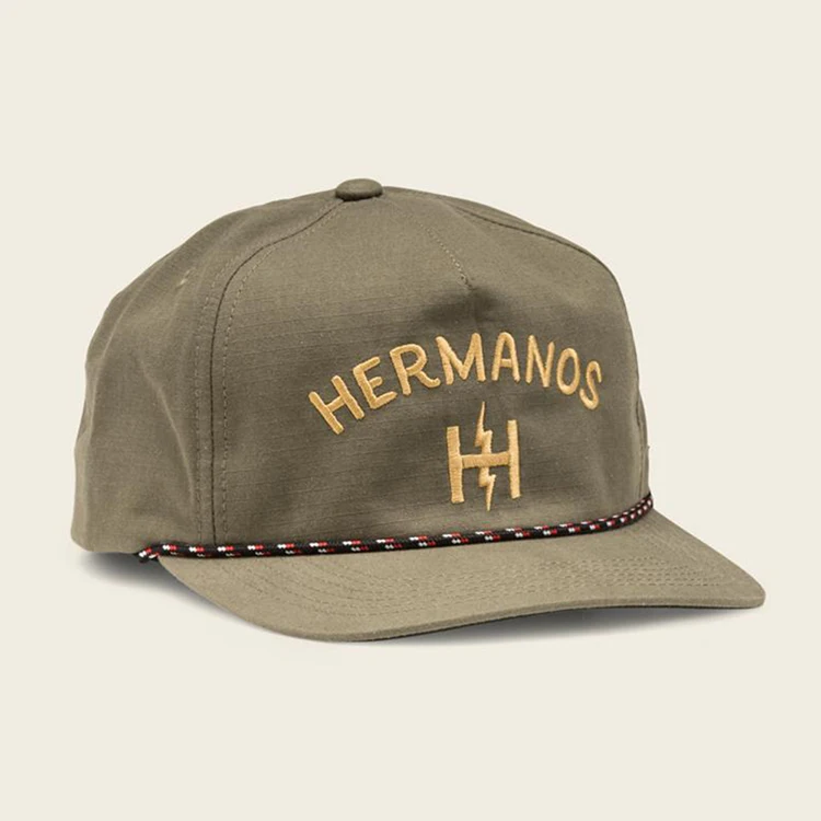 High Quality Nylon 5 Panel Blank Hat Rope Bill Unstructured Custom