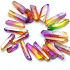 Wholesale bulk colorful raw tiny angel aura quartz crystal points for jewelry pendant making