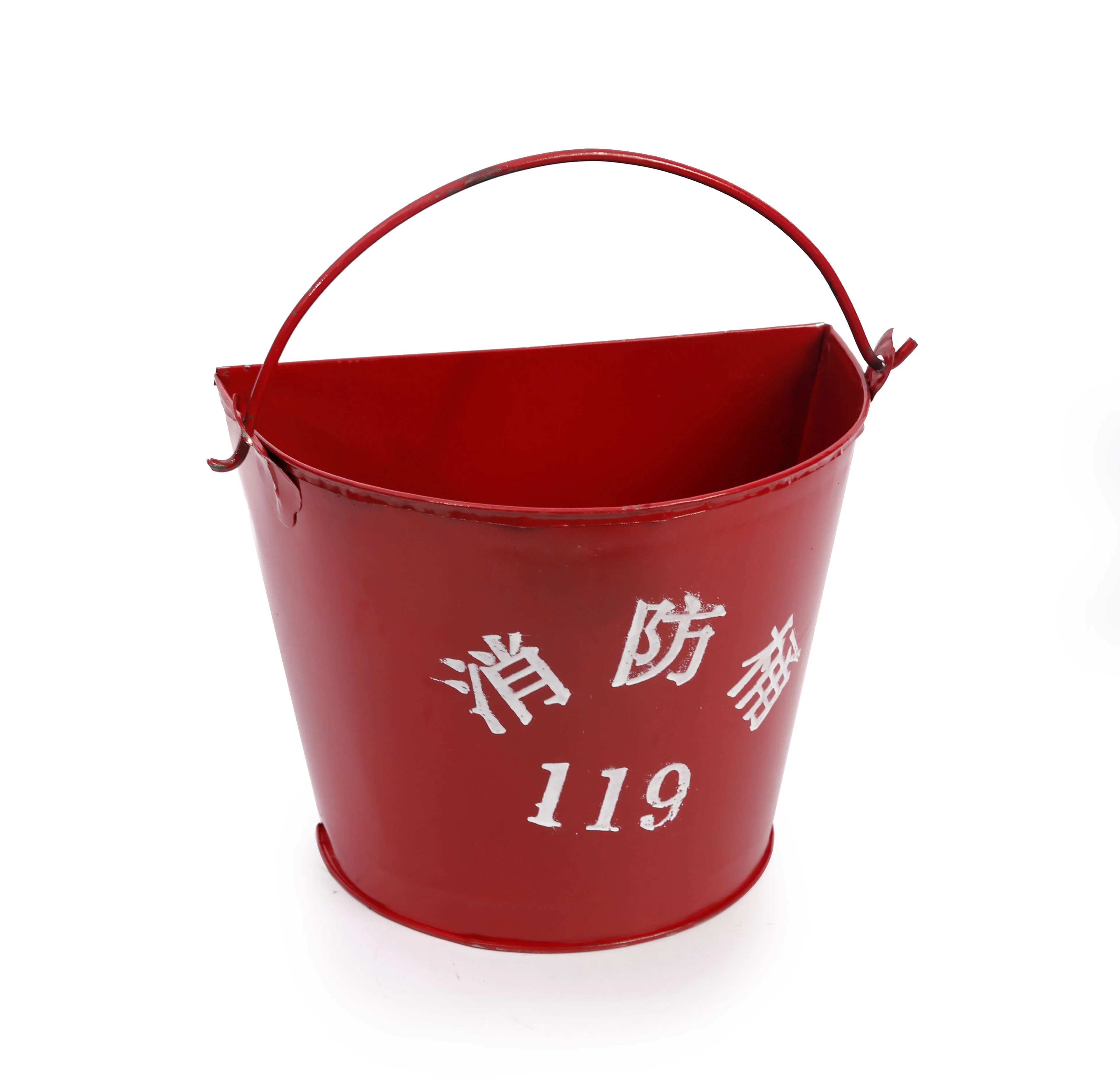 红色金属消防桶,带消防手柄/沙桶