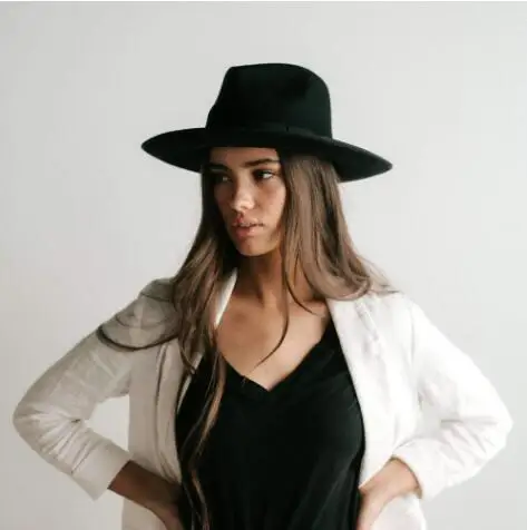 Wool Felt Snap Brim Fedora Hat Men's 