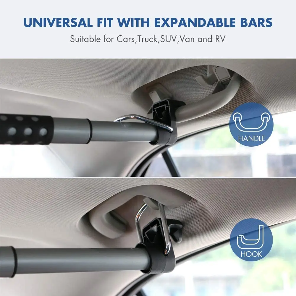 Car Cloth Hanger Metal Adjustable Universal Car Clothes Hanger Bar