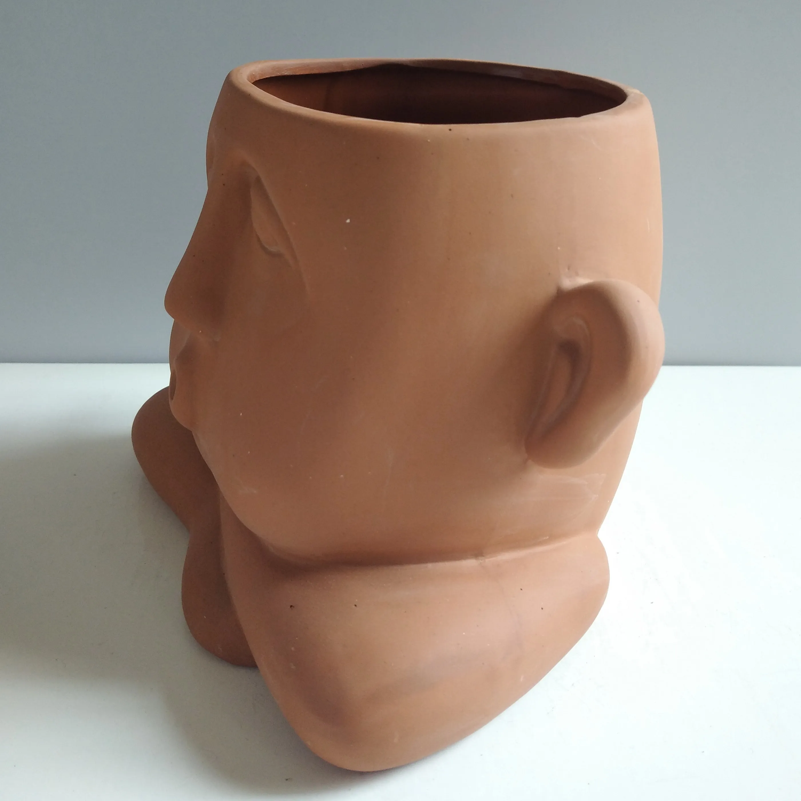 ceramic human face flower pot