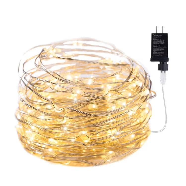 10M 100 Micro LED Copper Wire String Lights Warm White LED Strings for Christmas Wedding Party