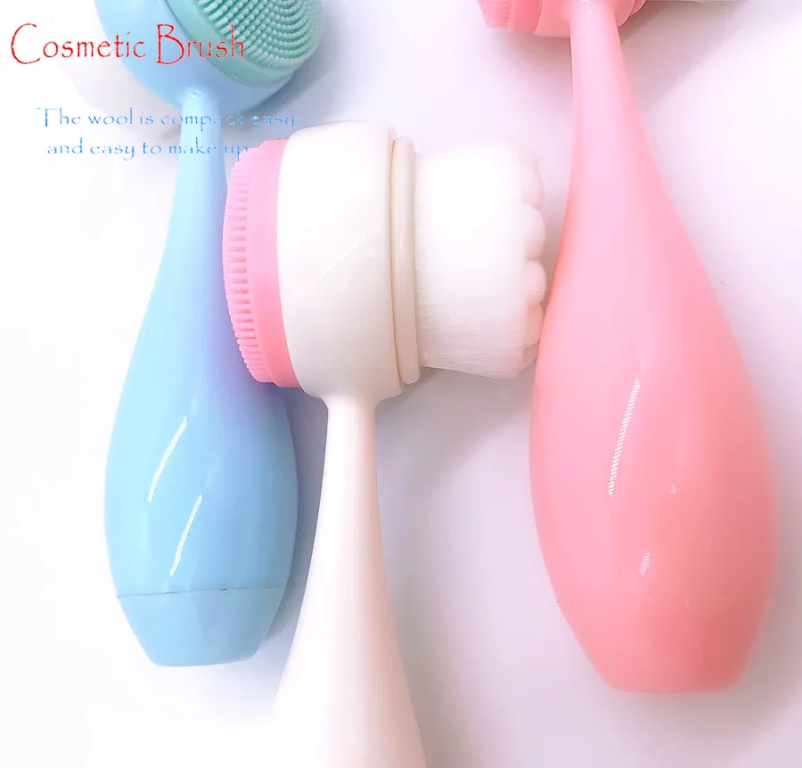 3D cheap Double Side Portable Silicone Facial Cleansing Brush hot sale factory wholesaler